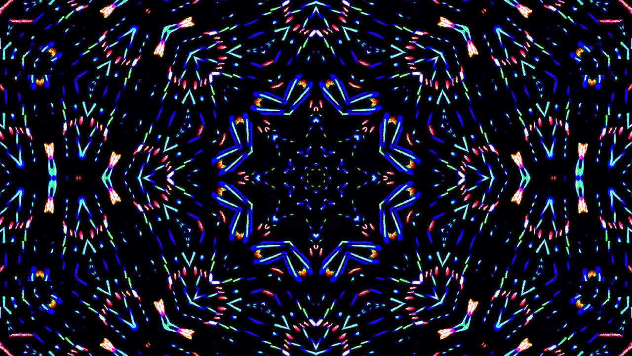 abstract caleidoscopio brillante hermosa línea roja azul movimiento suave con movimiento de luz brillante