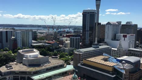 aerial view of auckland city urban landscape