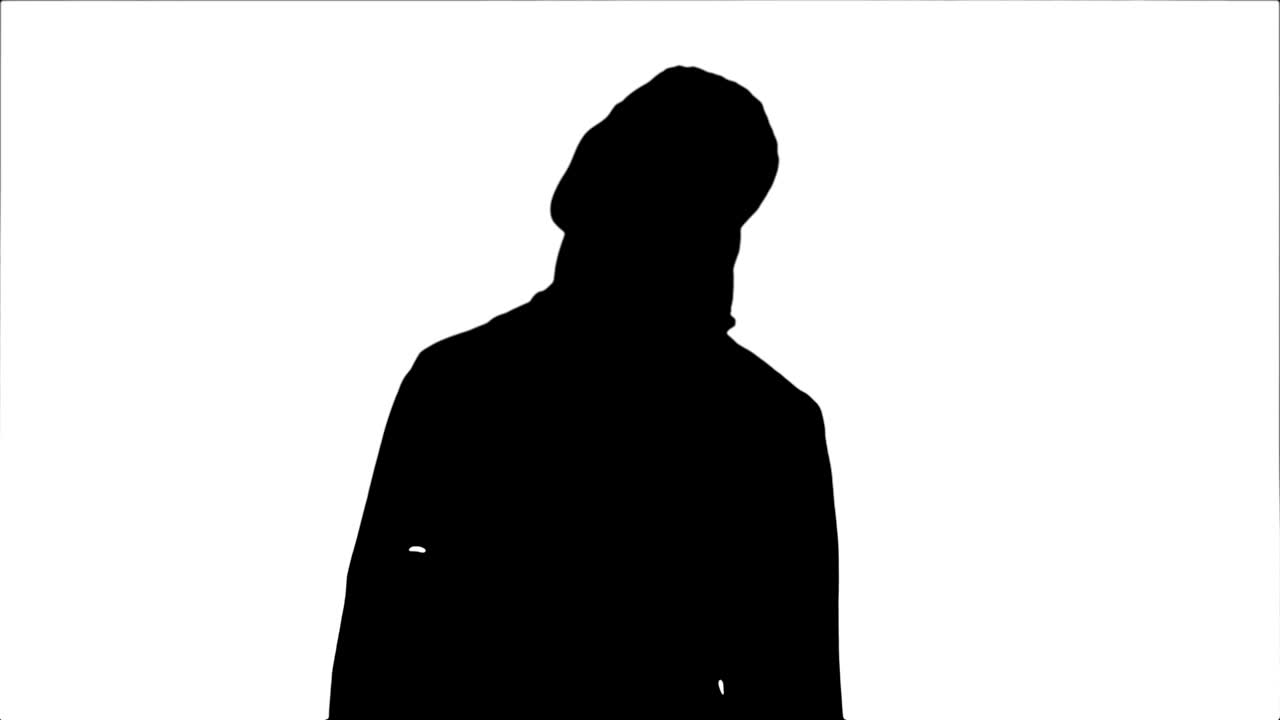 Silhouette Young female doctor tired, yawning and suffering from headache