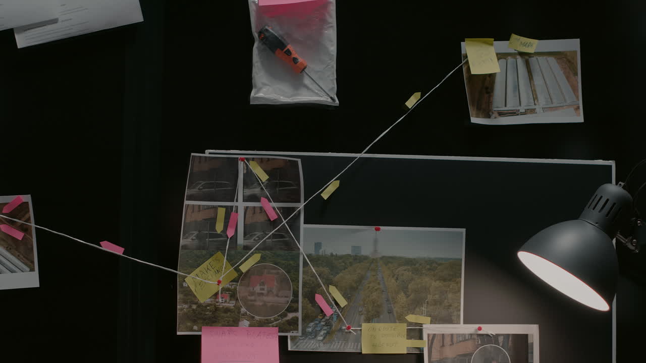 Crime Board with Photos and Notes