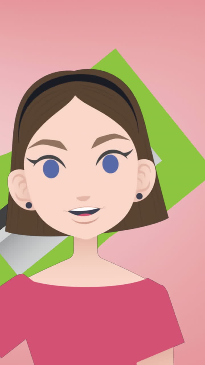 animación de una mujer hablando sobre iconos de afilador