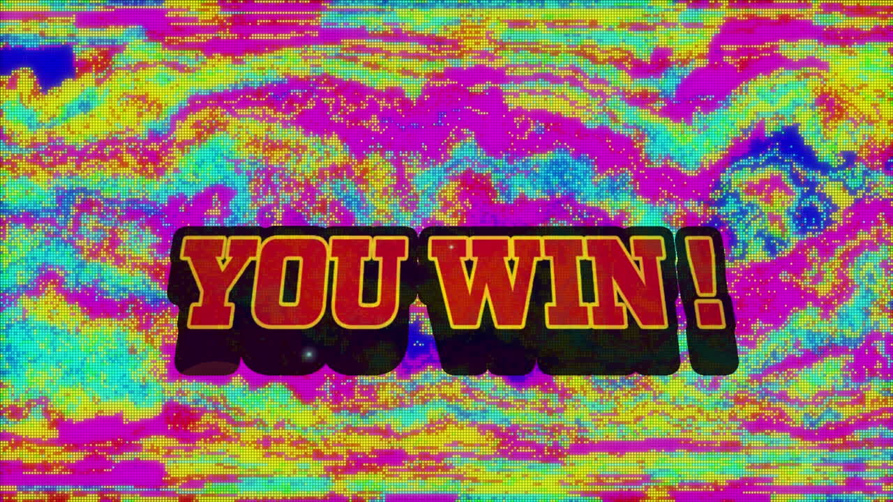 다채로운 배경 위에 있는 텍스트를 찍은 애니메이션