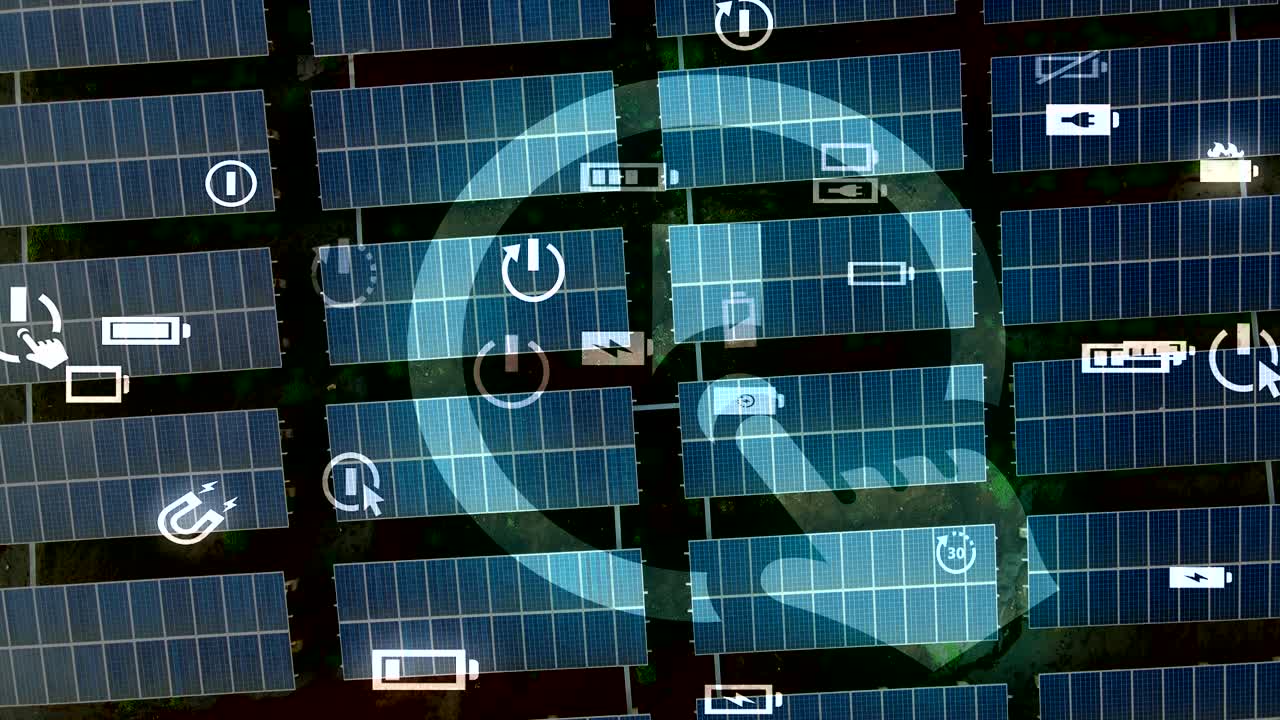 solar panels with a futuristic graphics overlay in Kenya