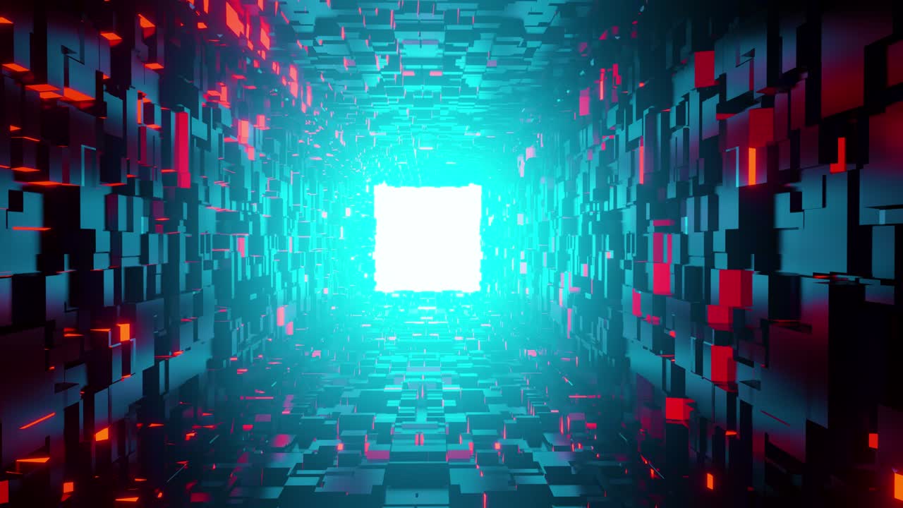 Abstract geometric background, fluorescent ultraviolet light, glowing neon lines, blue , modern colorful illumination, 4k animation, 3d render