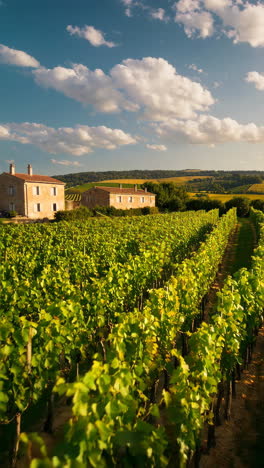 beautiful vineyard landscape in france