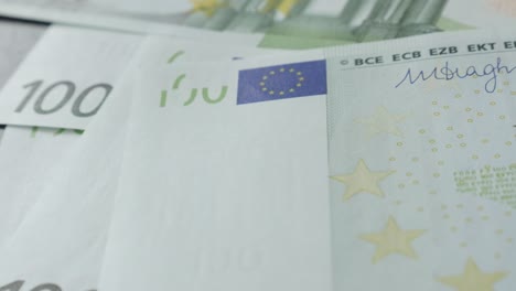 business and money background with european union paper currency on table