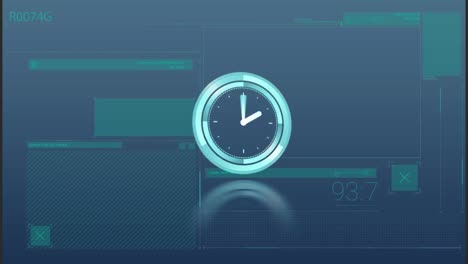 animation of clock moving over data processing