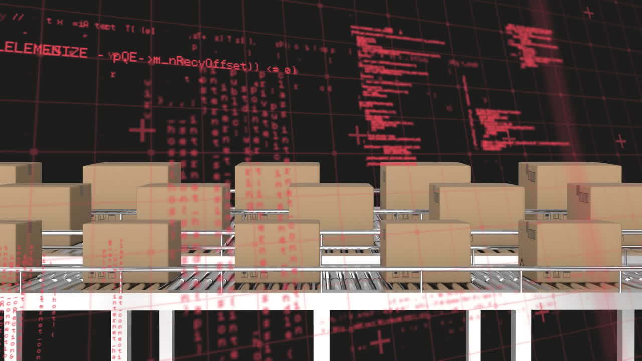 procesamiento de datos a través de la red de red contra múltiples cajas de entrega en la cinta transportadora