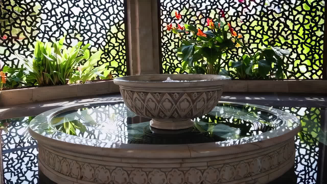 Ornamental Basin in a Garden Setting