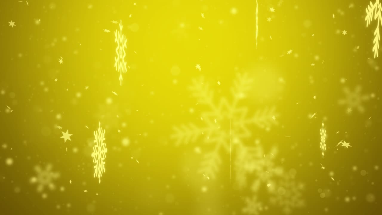 Animated Snowflakes on Golden Background