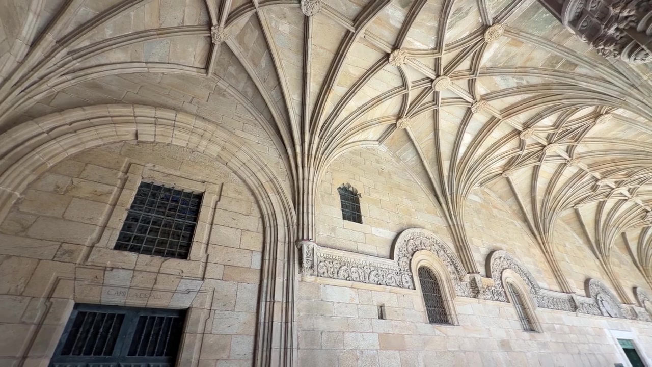 Complesse volte gotiche nel chiostro storico.