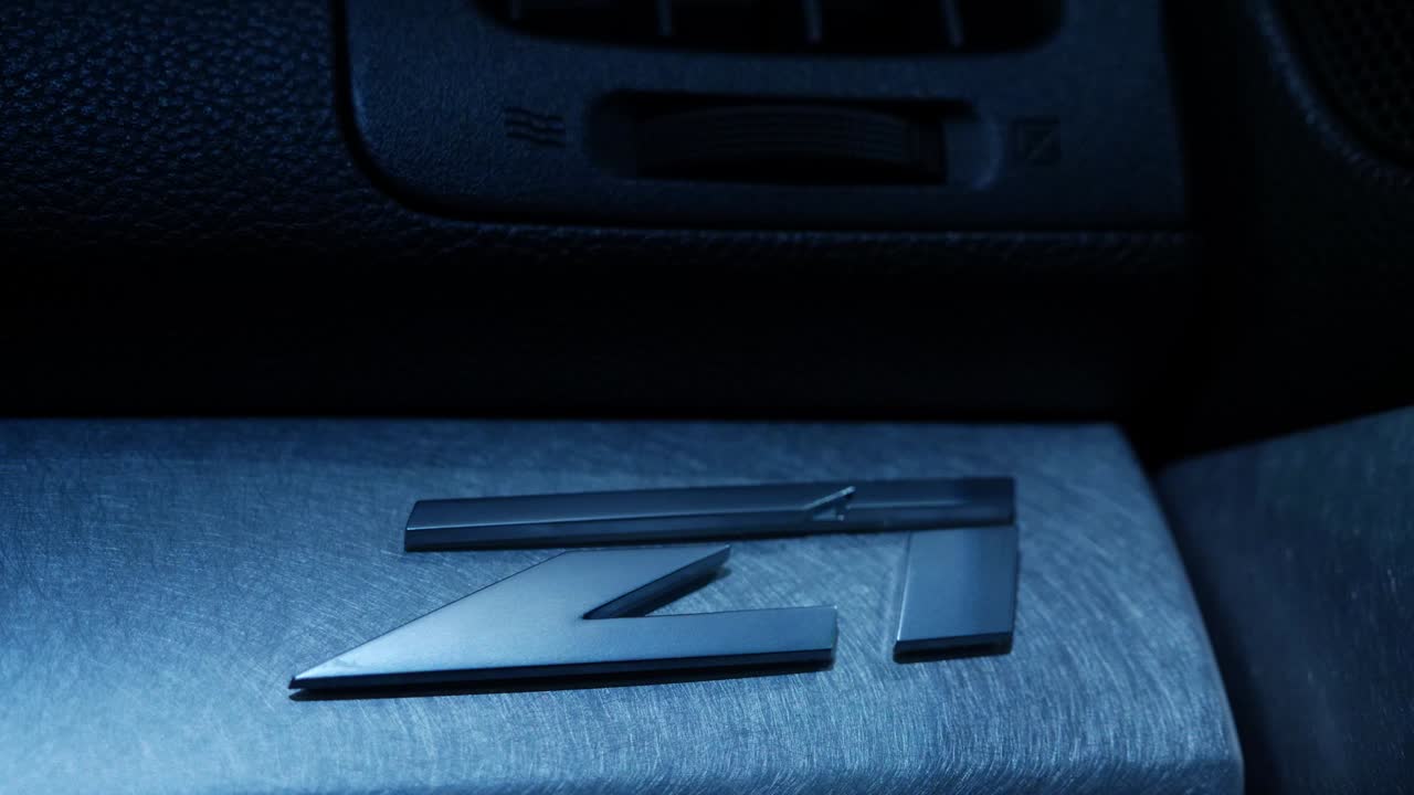 BMW Z1 logo on brushed metal interior