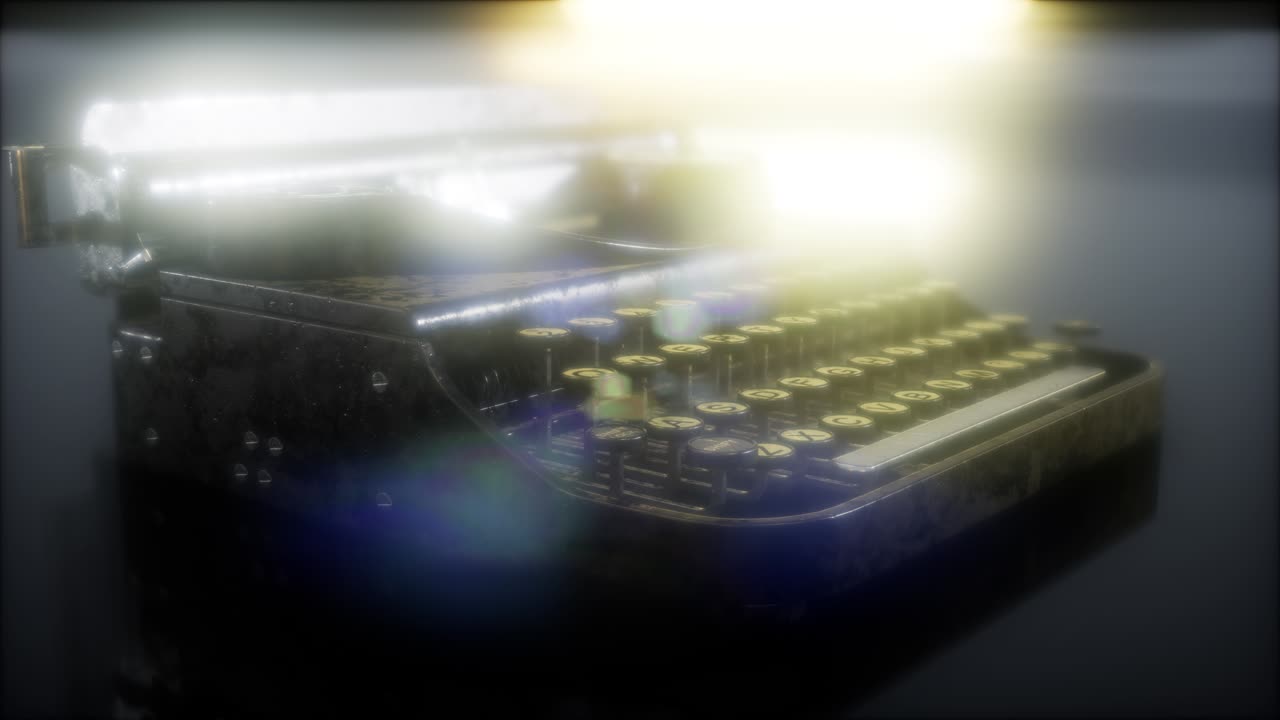 máquina de escribir retro en la oscuridad