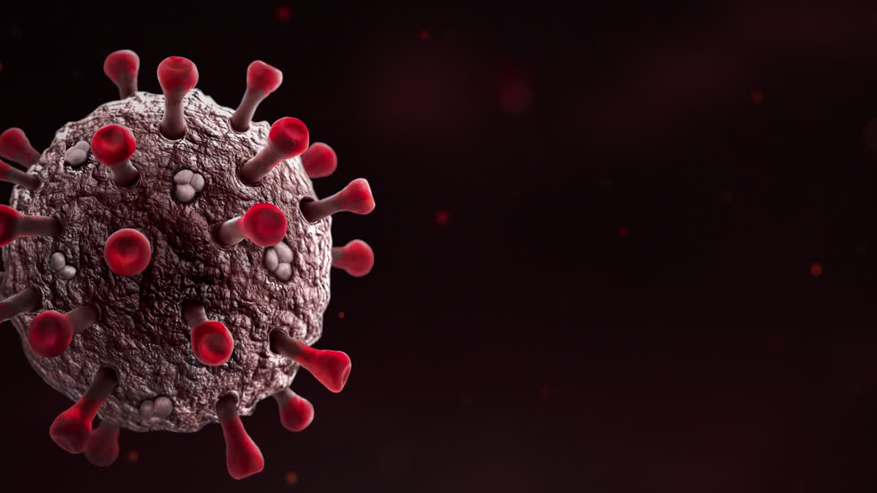 el coronavirus es una animación de bucle sin costuras en 3d.