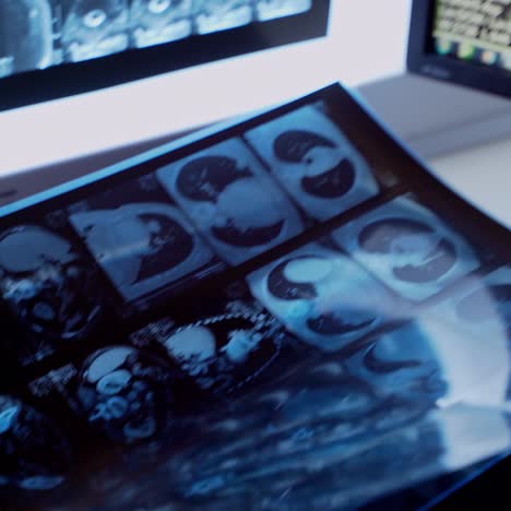 doctor looking at x rays