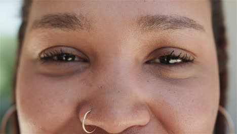 close-up of a young biracial woman smiling