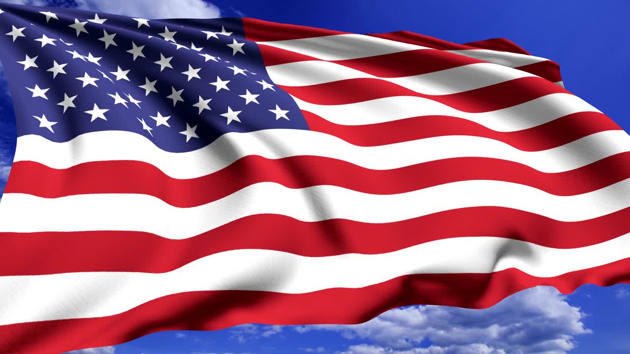 bandera de los estados unidos (en bucle, canal alfa)