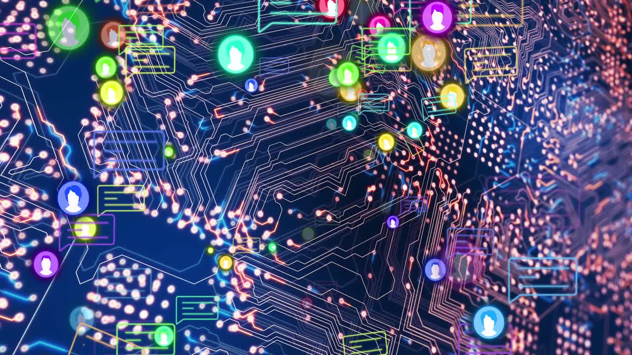 프로세서 소켓을 통해 소셜 미디어 아이콘의 애니메이션