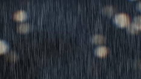 heavy rain raindrops falling rain isolated on dark 4k loop background rain pouring or thunderstorm