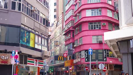 vibrant street with people and colorful buildings