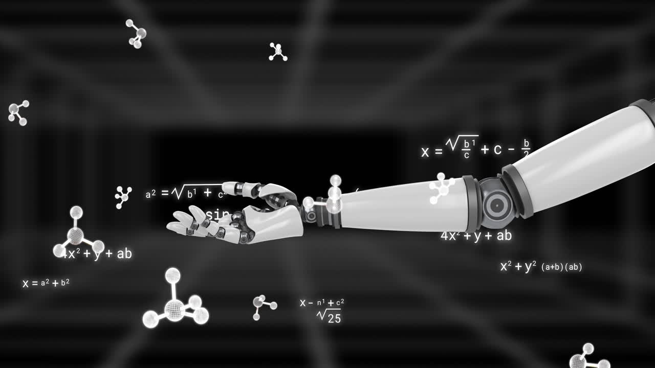 Animation of scientific data processing over robot's arm