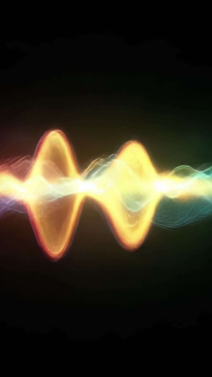 Dynamic Colorful Waveforms Displaying Sound Visualization in Abstract Art, Capturing the Essence of Audio Frequencies with Vibrant Light Effects