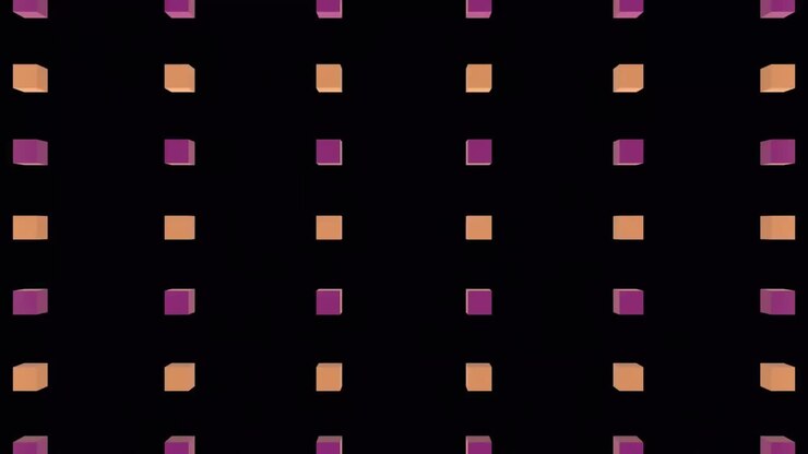 Animation of cubes over sparkles on blue background