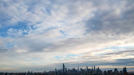 Chicago-Centro-Horizonte-Cloudscape-Timelapse-Aéreo