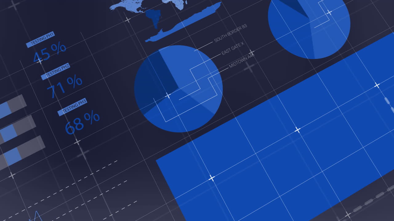 animación de la interfaz infográfica sobre un fondo negro
