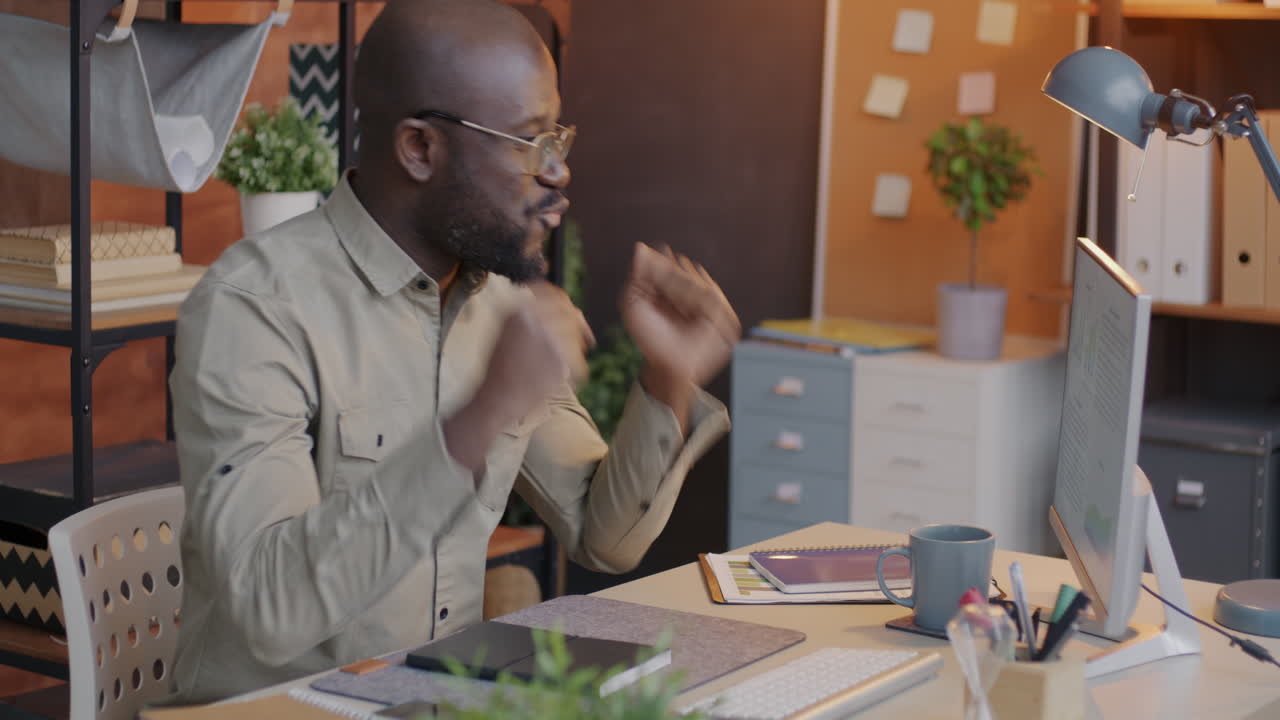 Businessman working in a modern office.