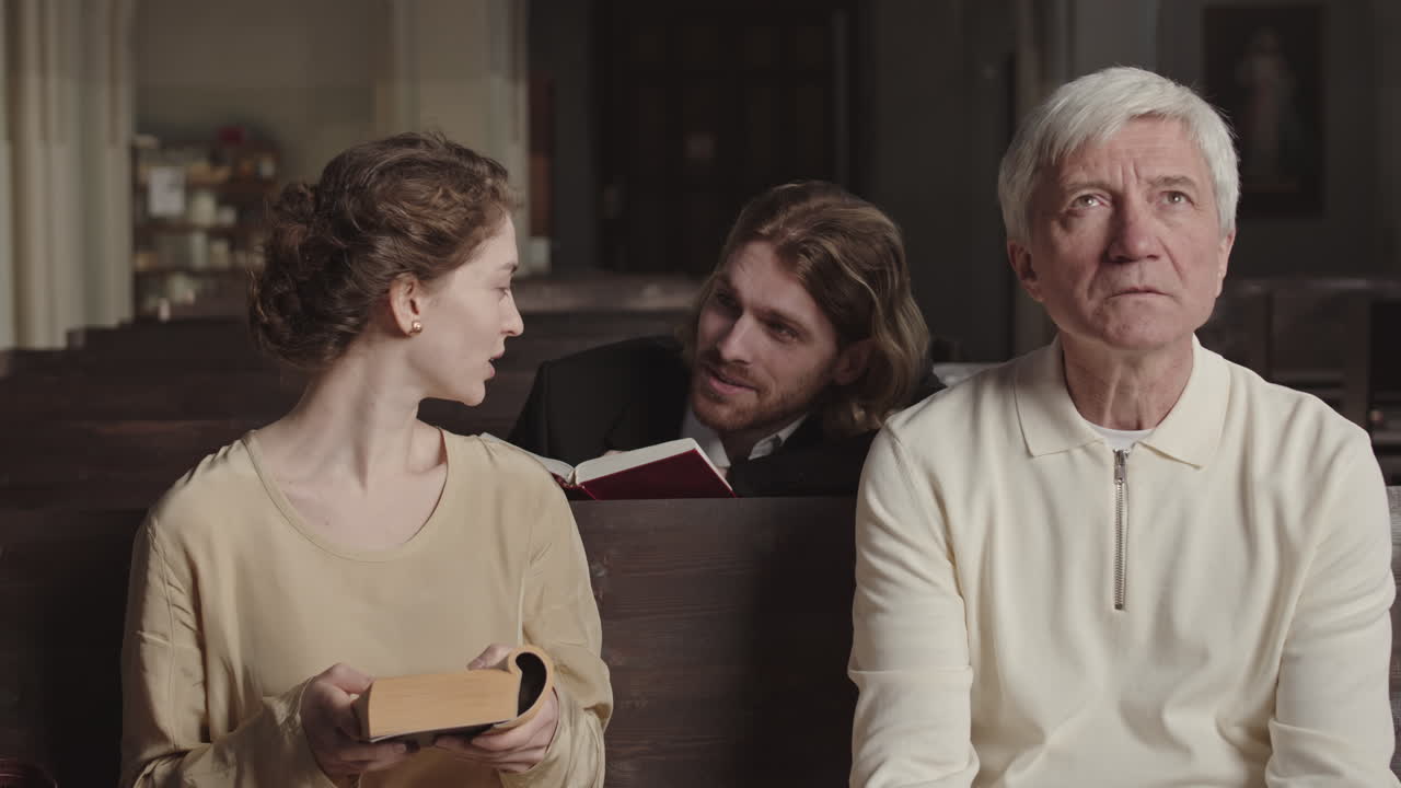 People Listening to Preaching in Church