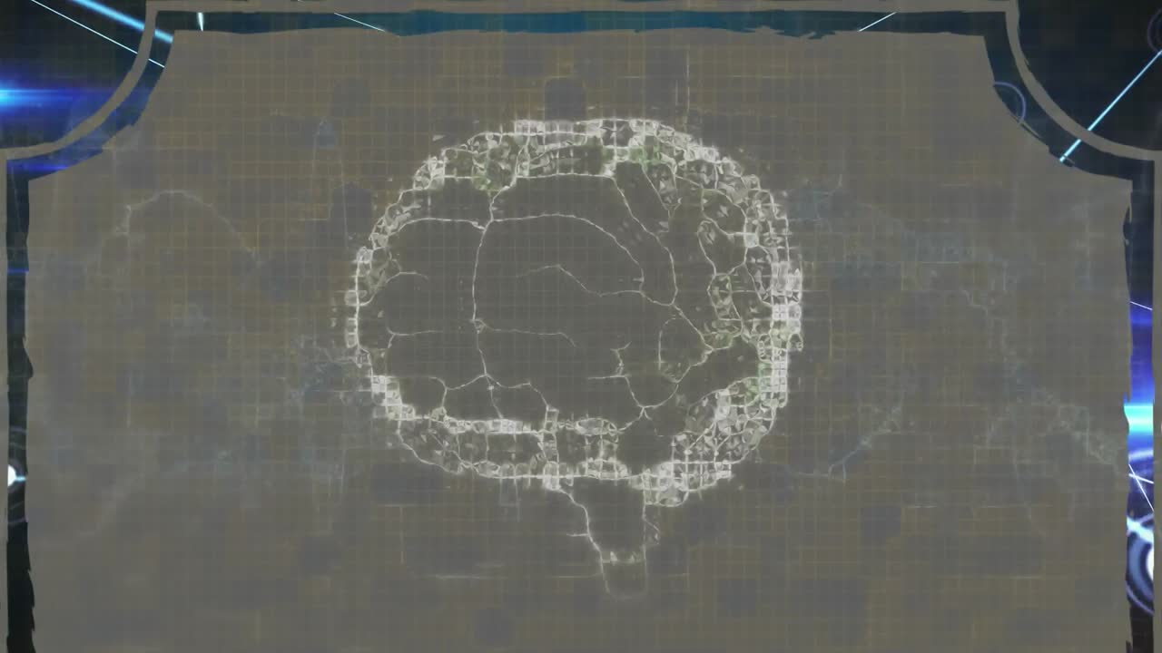 Animation of human brain spinning with network of connections