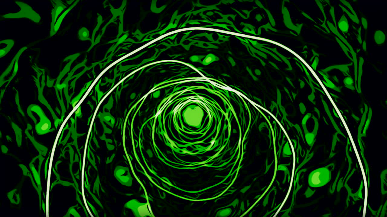 Abstract Green Spiral Tunnel