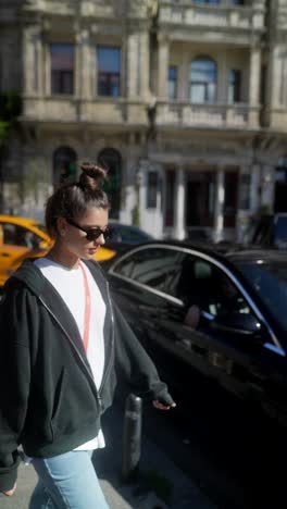 young woman in trendy street style