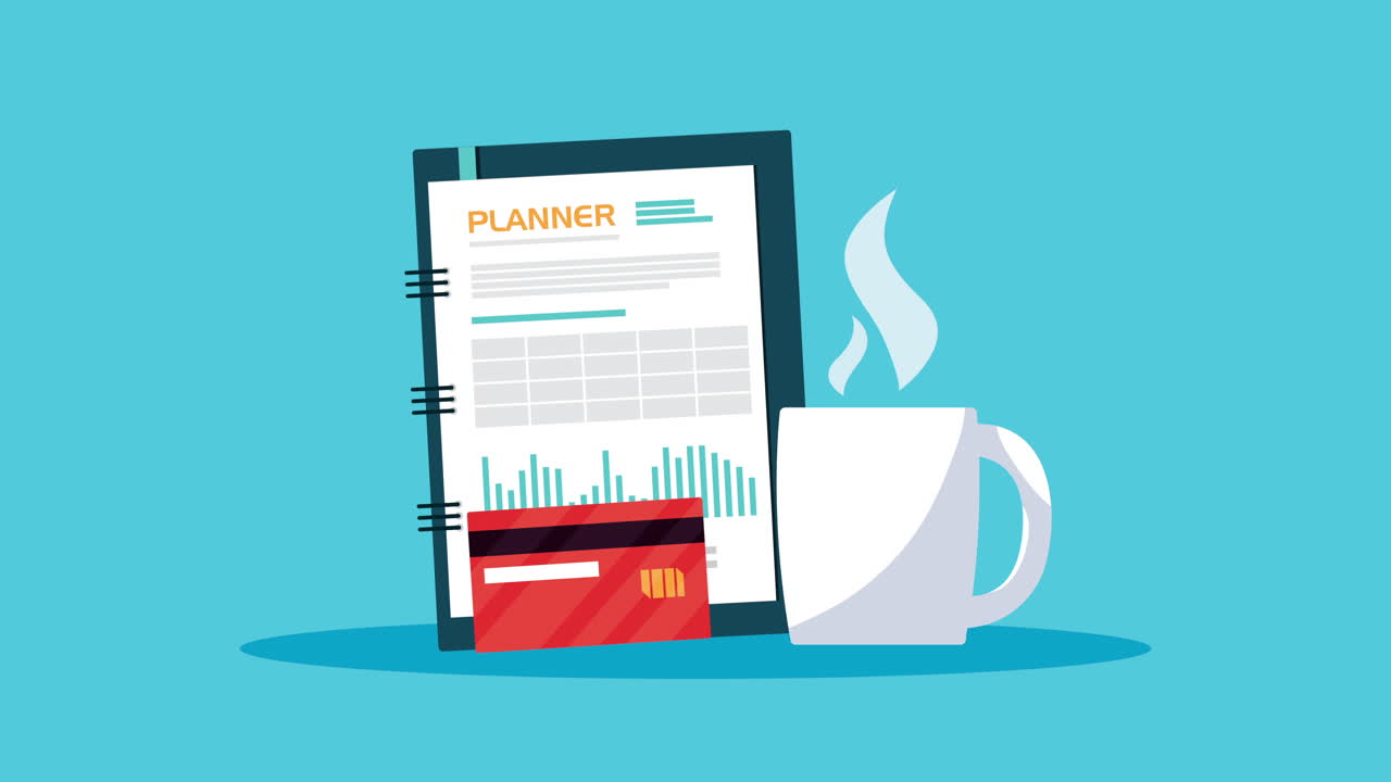 financial planning economy animation with