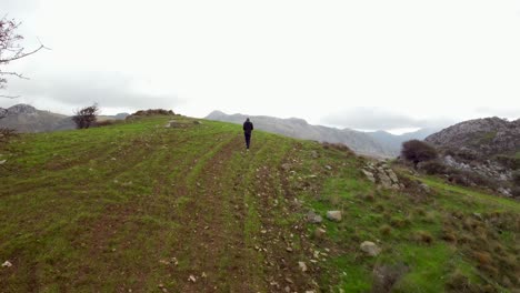 el excursionista conquistando el horizonte: una caminata inspiradora en una pintoresca ladera de creta