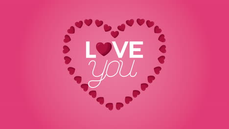 tarjeta animada del día de san valentín con corazón floral