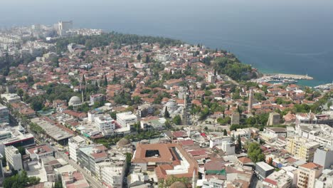 antalya marina with antalya castle