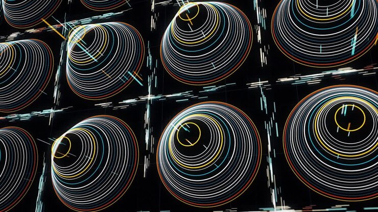 Abstract Geometric Pattern with Circles and Lines