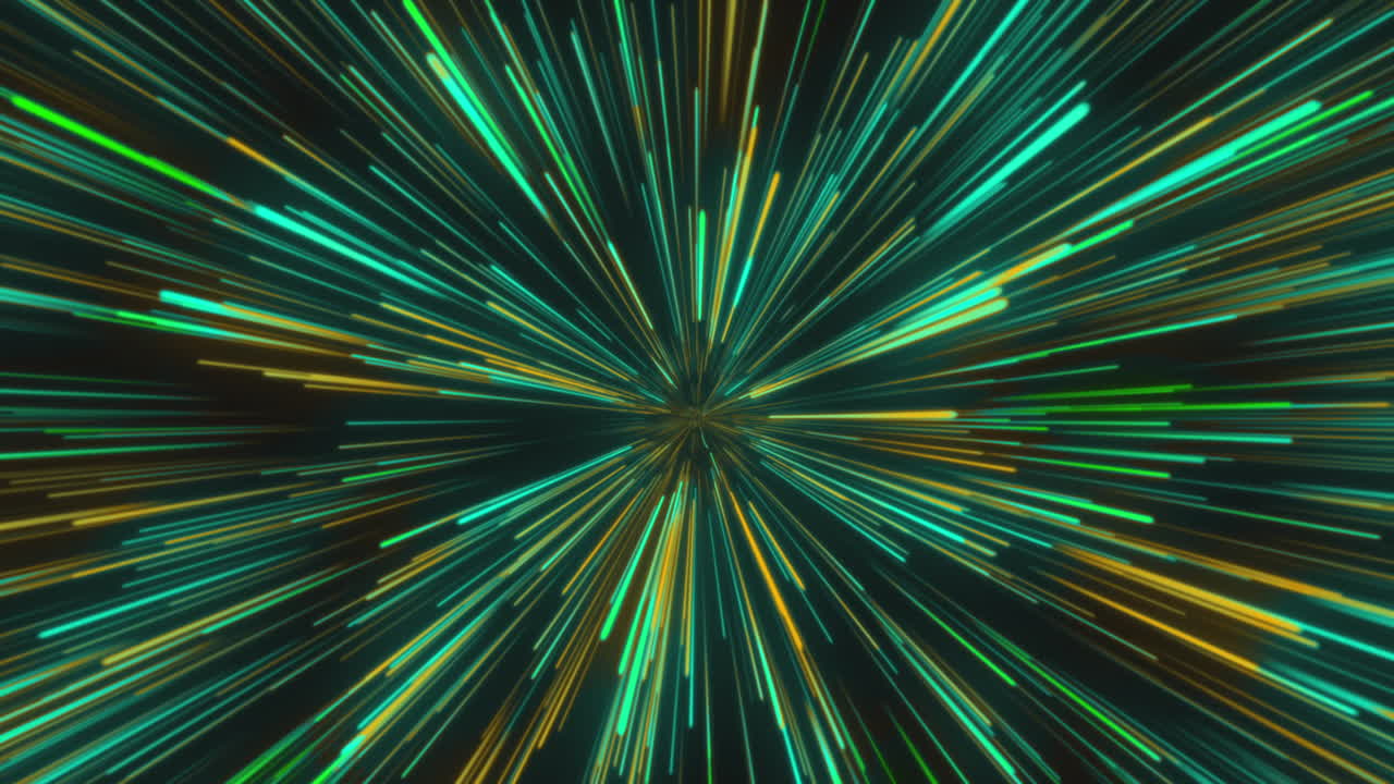 Animation of green light trails moving in seamless pattern against black background