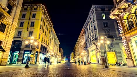 time lapse people in milan street of via dante