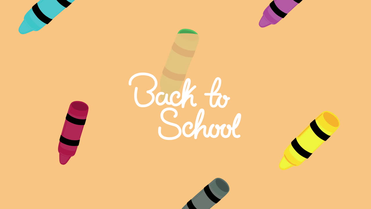 학교로 돌아가는 글자 애니메이션