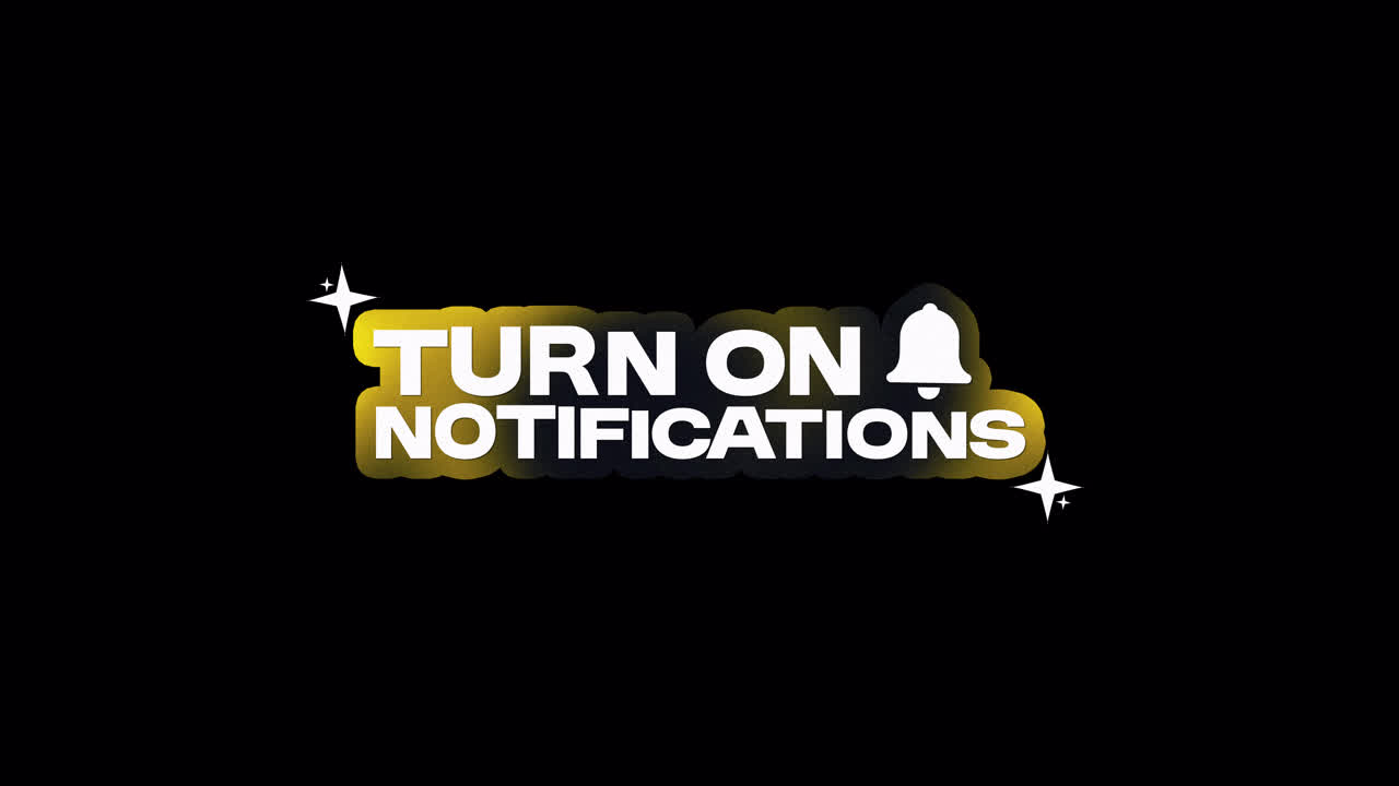 Animated Turn On Notifications Text with Bell Icon