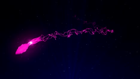 squid illuminated with color light in the underwater, cg animation, loop