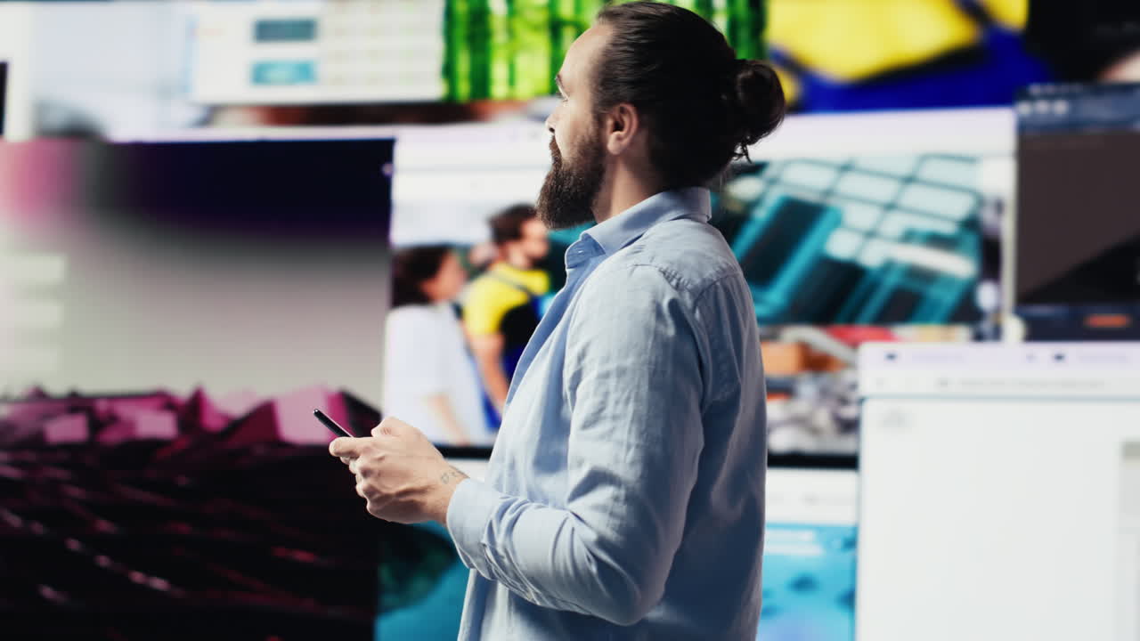 High tech web lifestyle of an internet user checking real time notifications