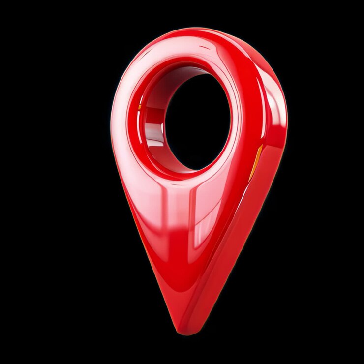 Red glossy location pin animation isolated asset, transparent 4K video, alpha channel, ProRes 4444