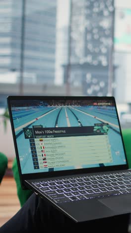 Vertical Video Bucharest, Romania - July 30th 2024 - Leader supporting the national swimmer