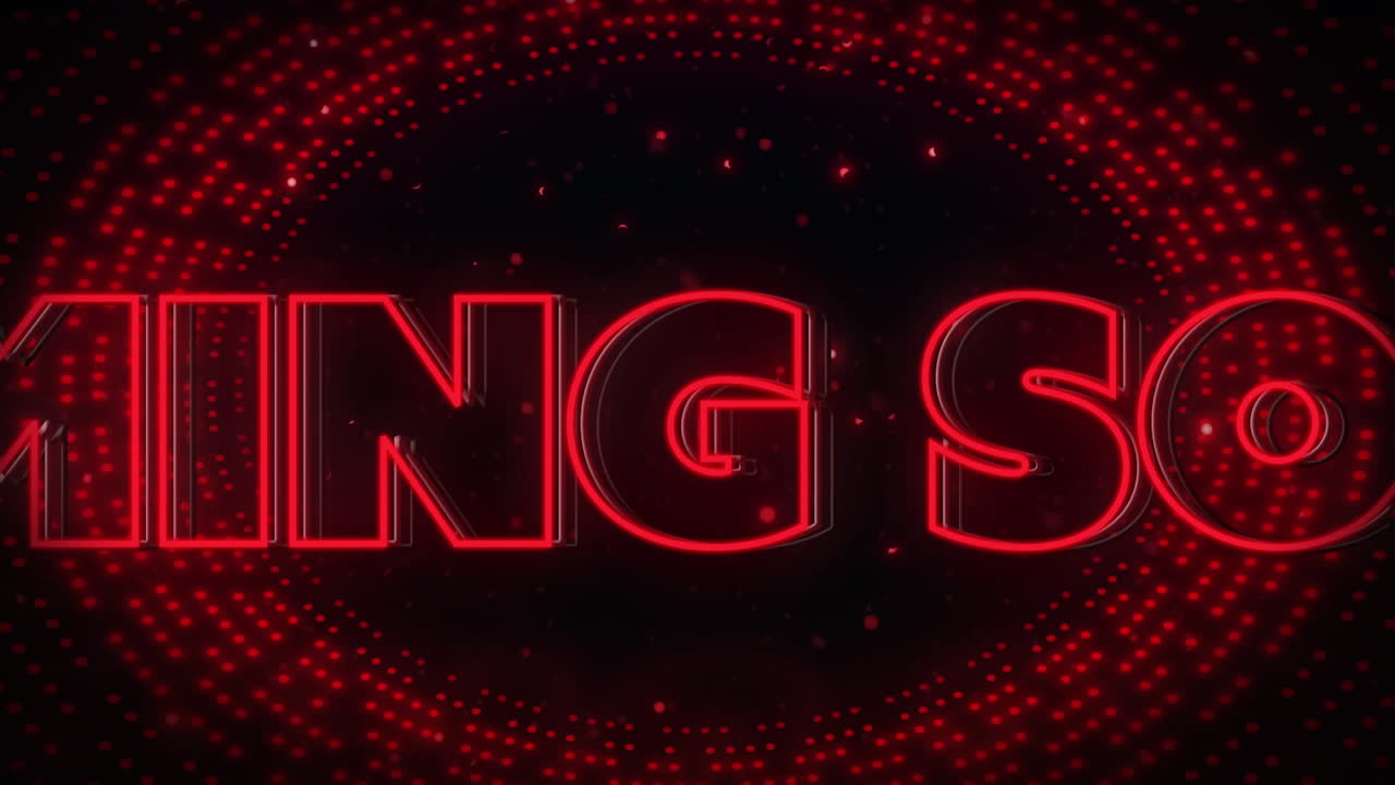 빨간 빛 패턴을  ⁇ 박이는 텍스트에 대한 곧 오는 애니메이션