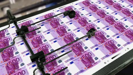 loopable european currency - 500 euro - printing money - 4k