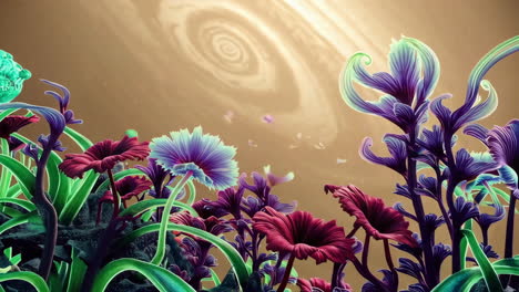 alien flora in a fantastical landscape